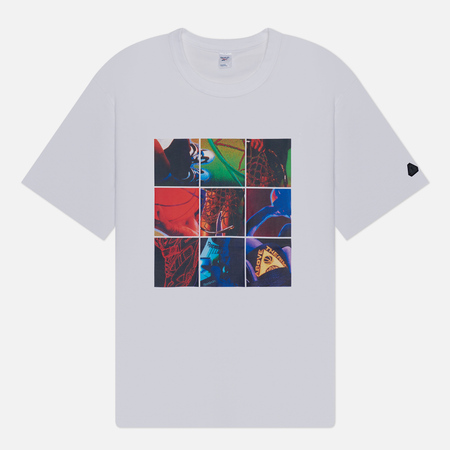 фото Мужская футболка reebok atr collage, цвет белый, размер s