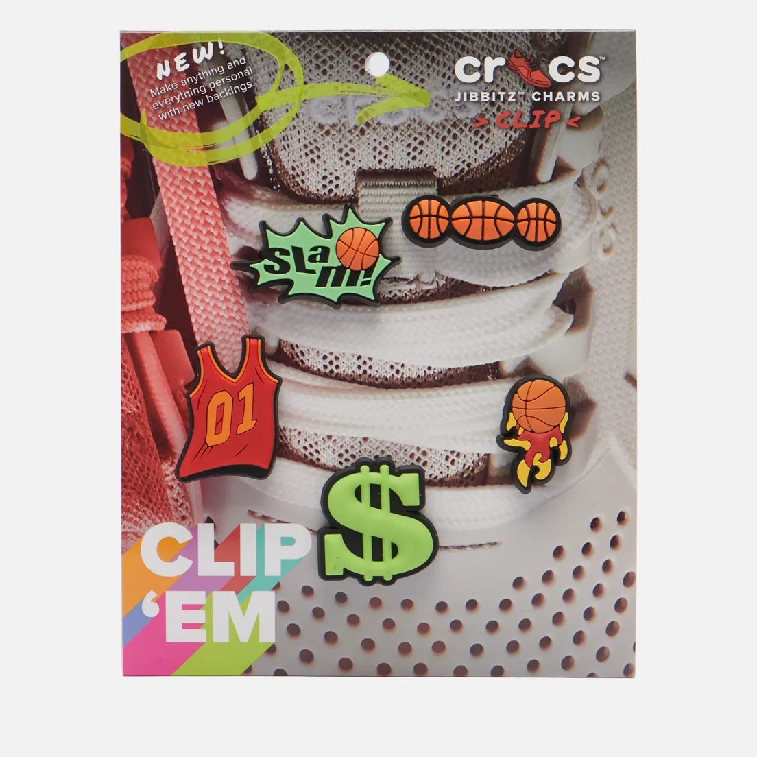 Crocs Джибитсы Charms Slam Dunk Lace Backer 5-Pack