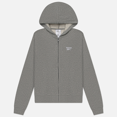 Женская толстовка Reebok Identity Small Logo Fleece Full-Zip Hoodie цвет серый размер M 4200₽