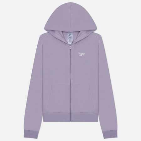 Женская толстовка Reebok Identity Small Logo Fleece Full-Zip Hoodie цвет фиолетовый размер S 4130₽