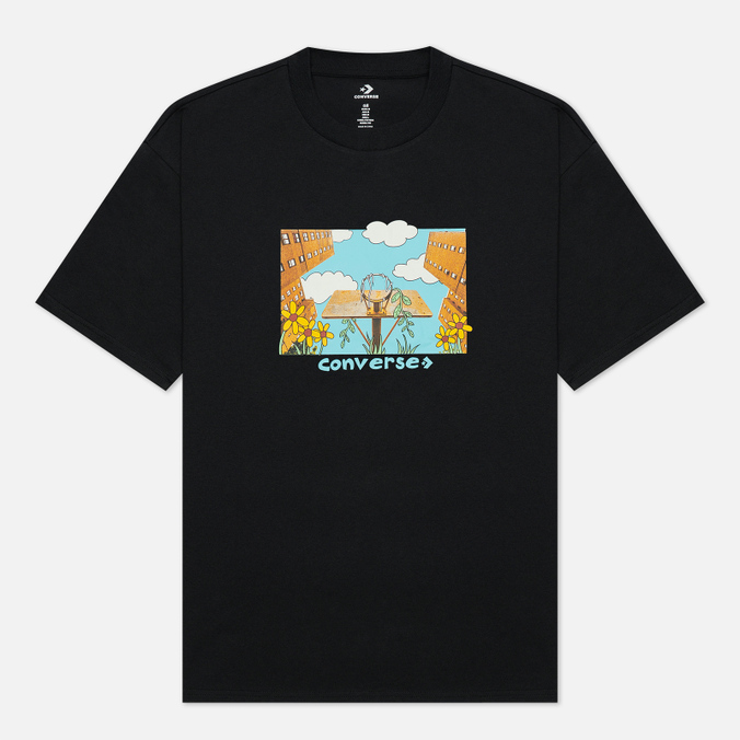 Мужская футболка Converse, цвет чёрный, размер S 10023257001 Overgrown Hoops - фото 1