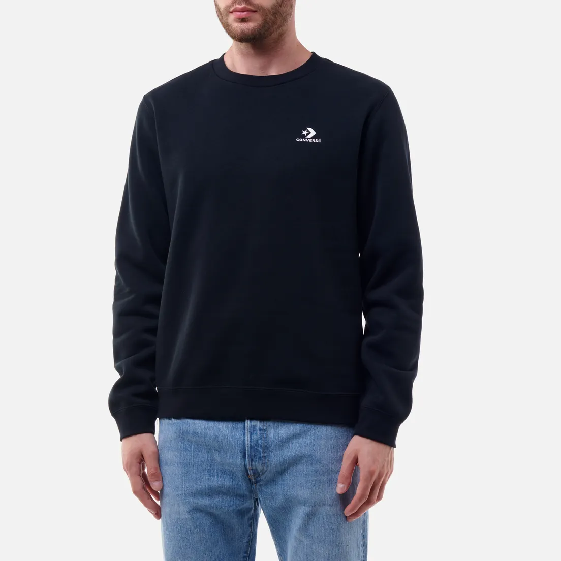 Converse Мужская толстовка Embroidered Star Chevron Crew Neck