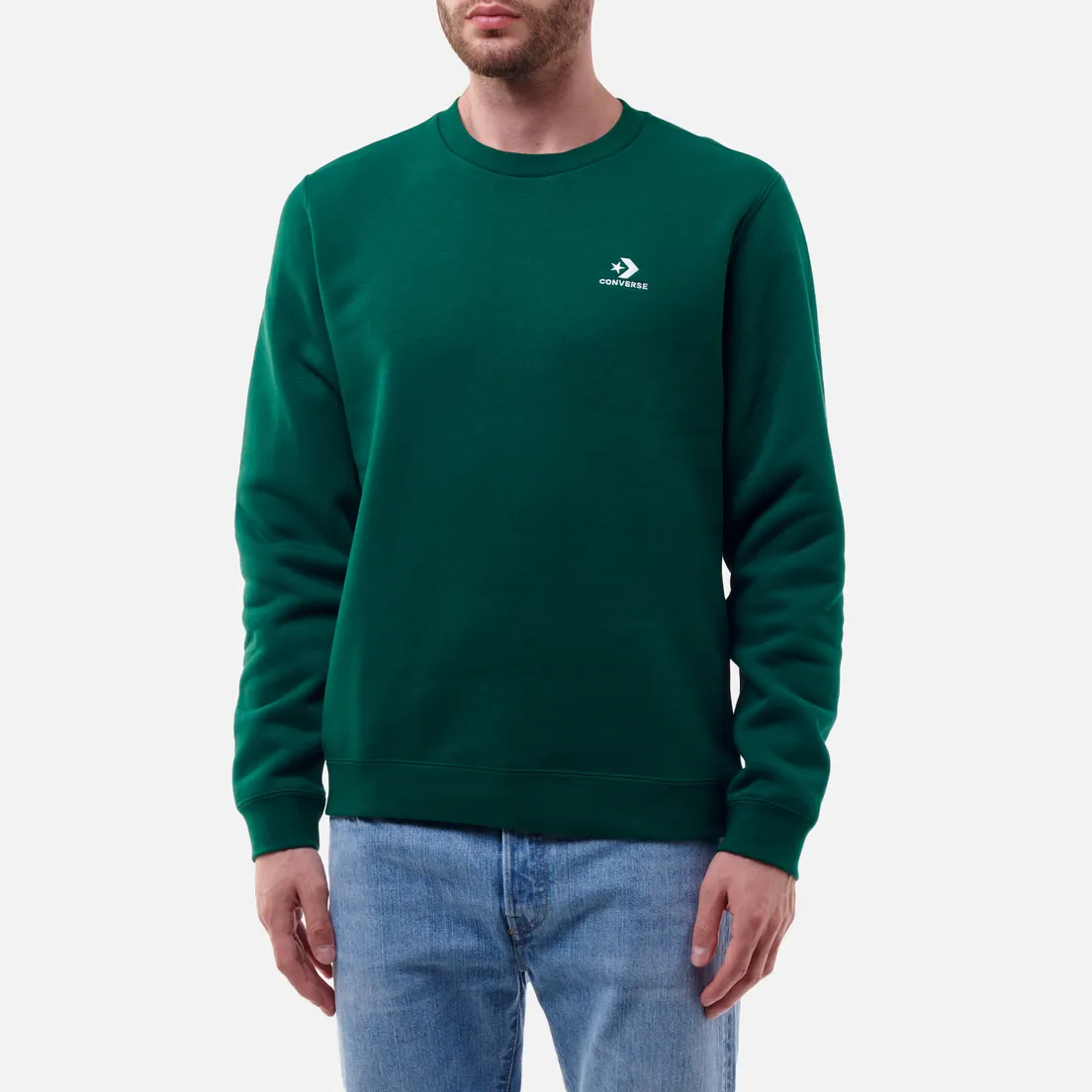 Converse Мужская толстовка Embroidered Star Chevron Crew Neck