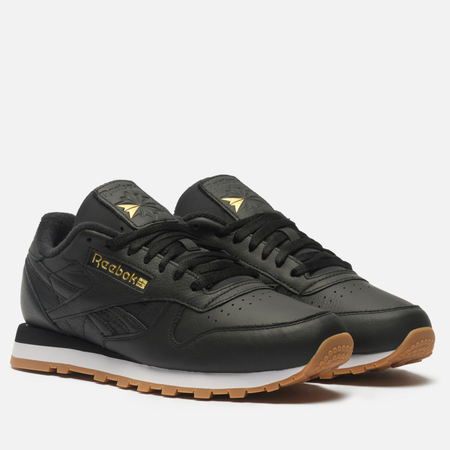 Мужские кроссовки Reebok Classic Leather, цвет чёрный, размер 40.5 EU