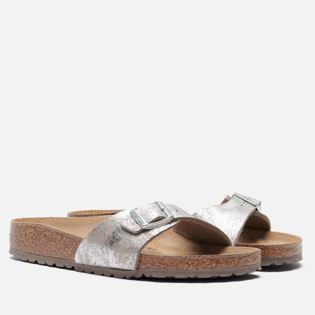 Женские сланцы Birkenstock Madrid Synthetik, цвет серебряный, размер 39 EU