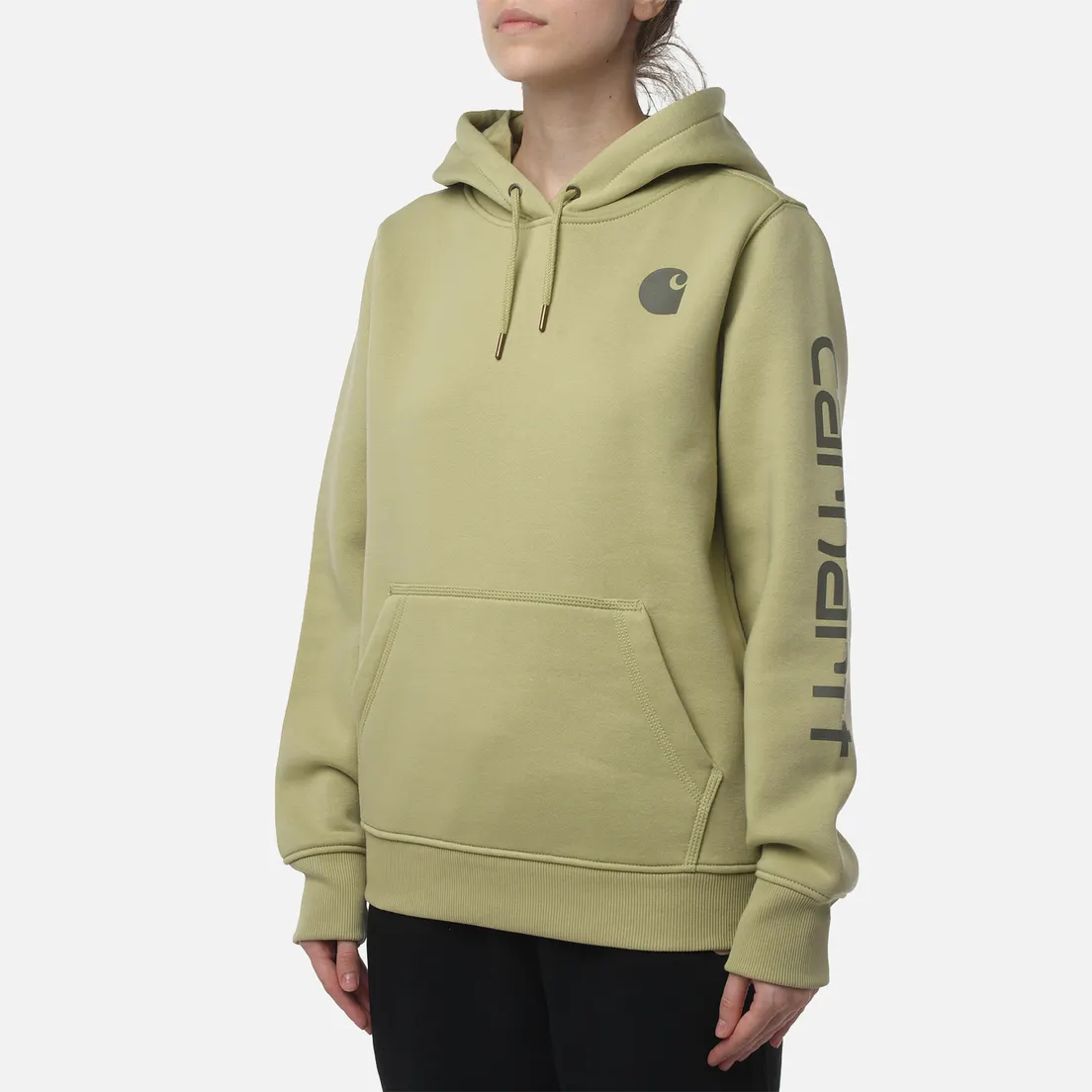 Carhartt Женская толстовка Relaxed Fit Midweight Logo Sleeve Graphic Hoodie