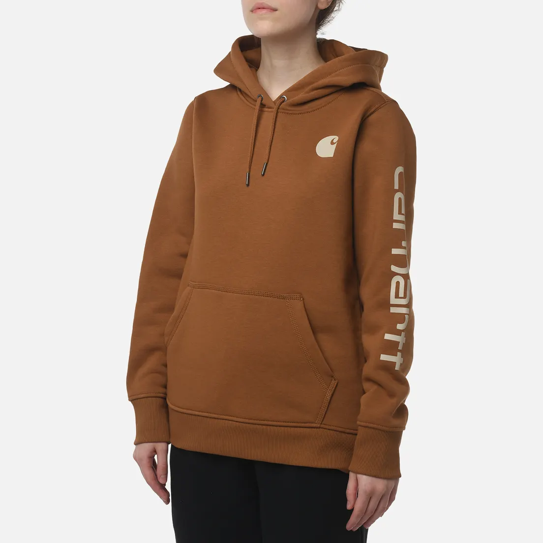Carhartt Женская толстовка Relaxed Fit Midweight Logo Sleeve Graphic Hoodie