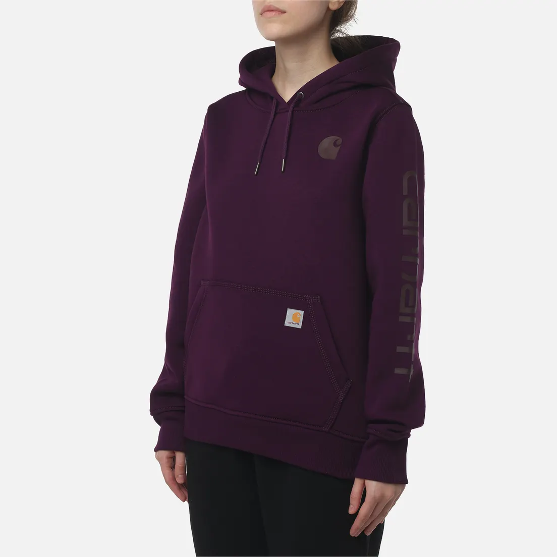 Carhartt Женская толстовка Relaxed Fit Midweight Logo Sleeve Graphic Hoodie