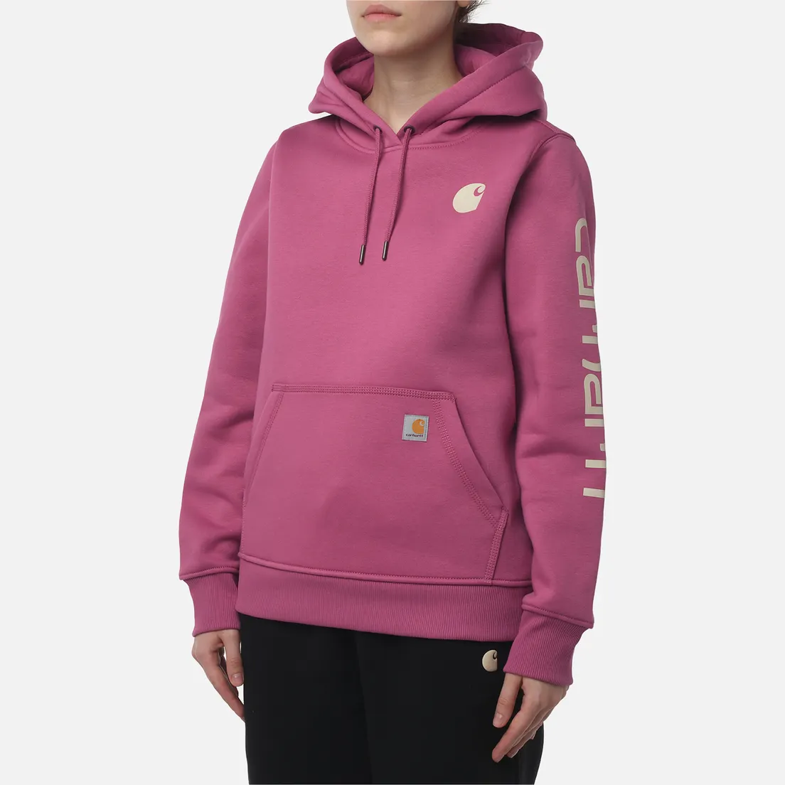 Carhartt Женская толстовка Relaxed Fit Midweight Logo Sleeve Graphic Hoodie
