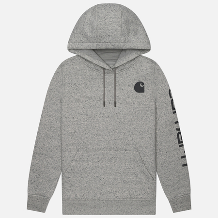 Женская толстовка Carhartt Relaxed Fit Midweight Logo Sleeve Graphic Hoodie цвет серый размер L 8260₽