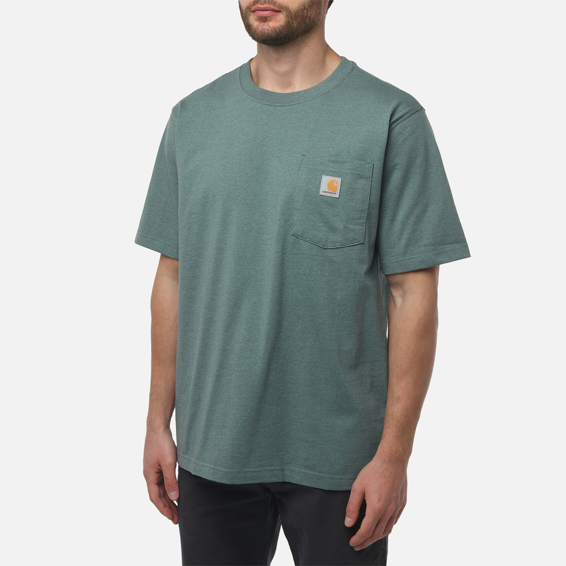 Carhartt Мужская футболка Relaxed Fit Heavyweight K87 Pocket