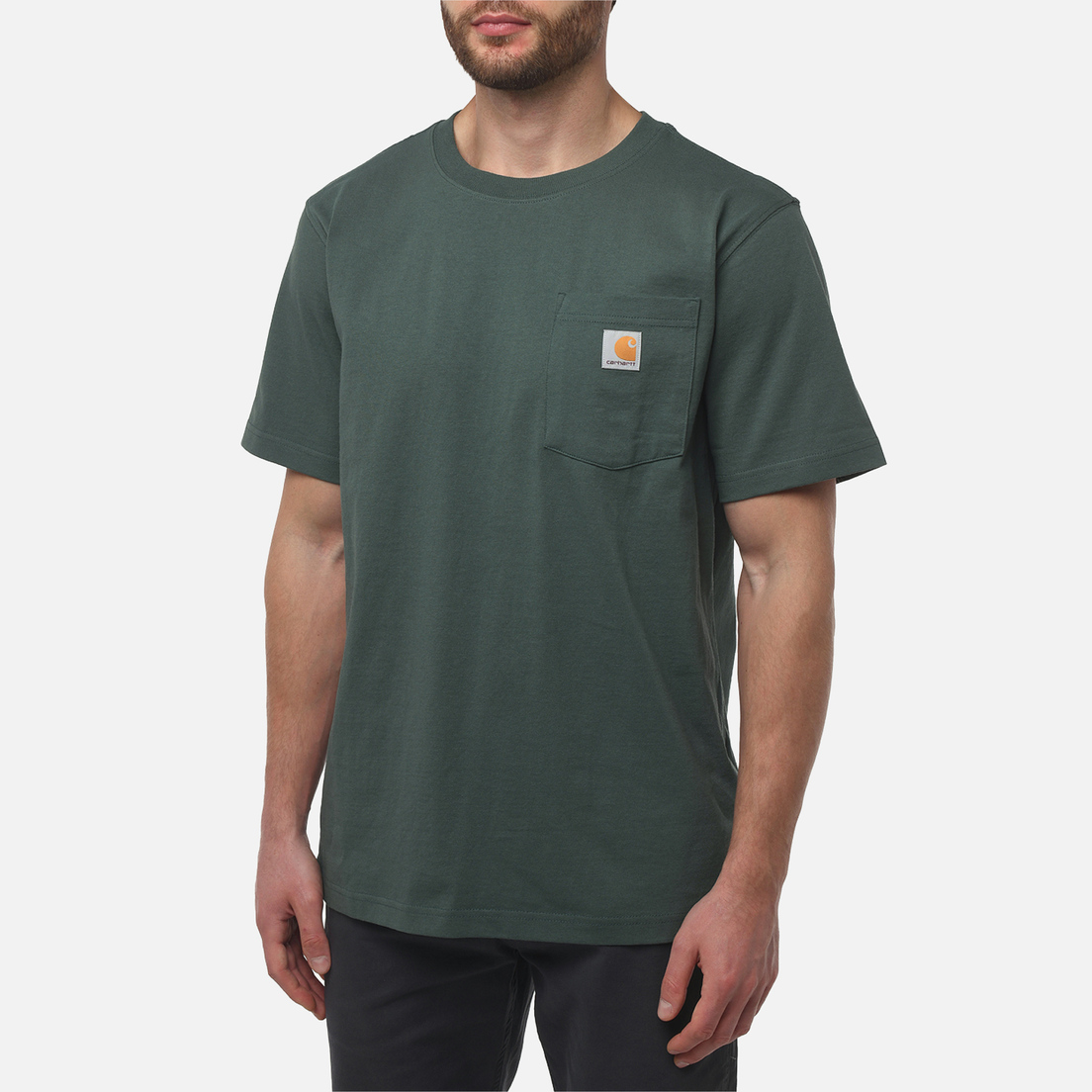 Carhartt Мужская футболка Relaxed Fit Heavyweight K87 Pocket