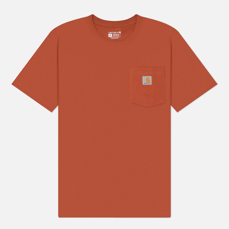 Мужская футболка Carhartt Relaxed Fit Heavyweight K87 Pocket, цвет оранжевый, размер XXL