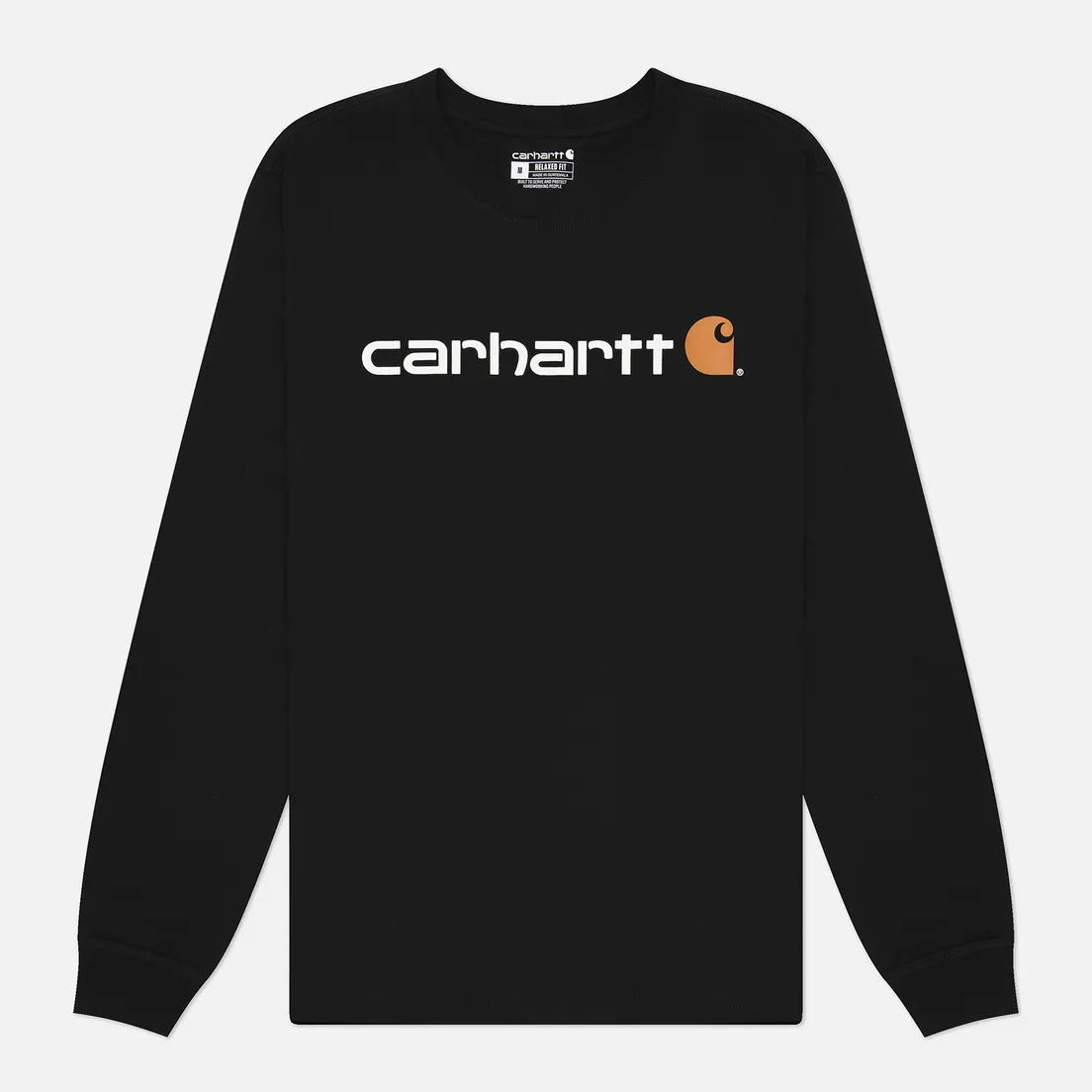 Carhartt Мужской лонгслив Relaxed Fit Heavyweight Logo Graphic