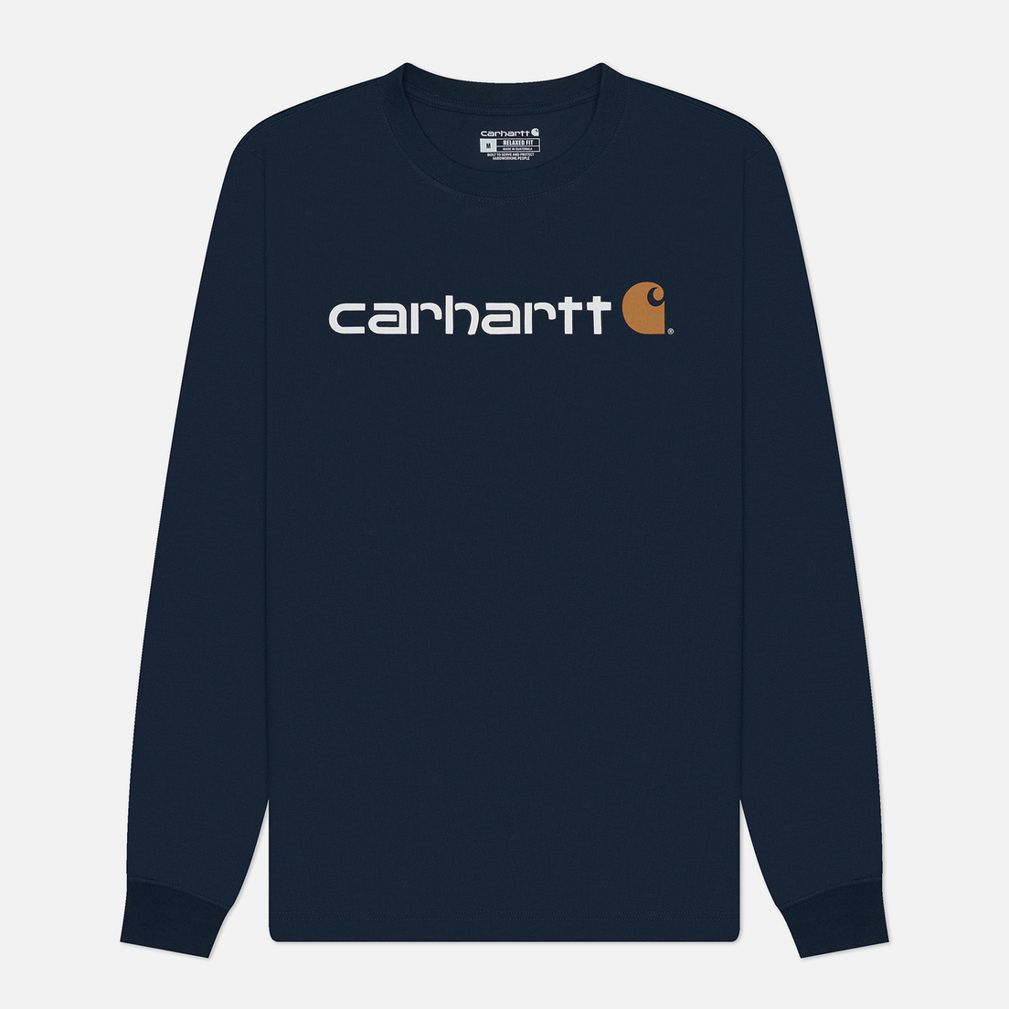 Carhartt Мужской лонгслив Relaxed Fit Heavyweight Logo Graphic