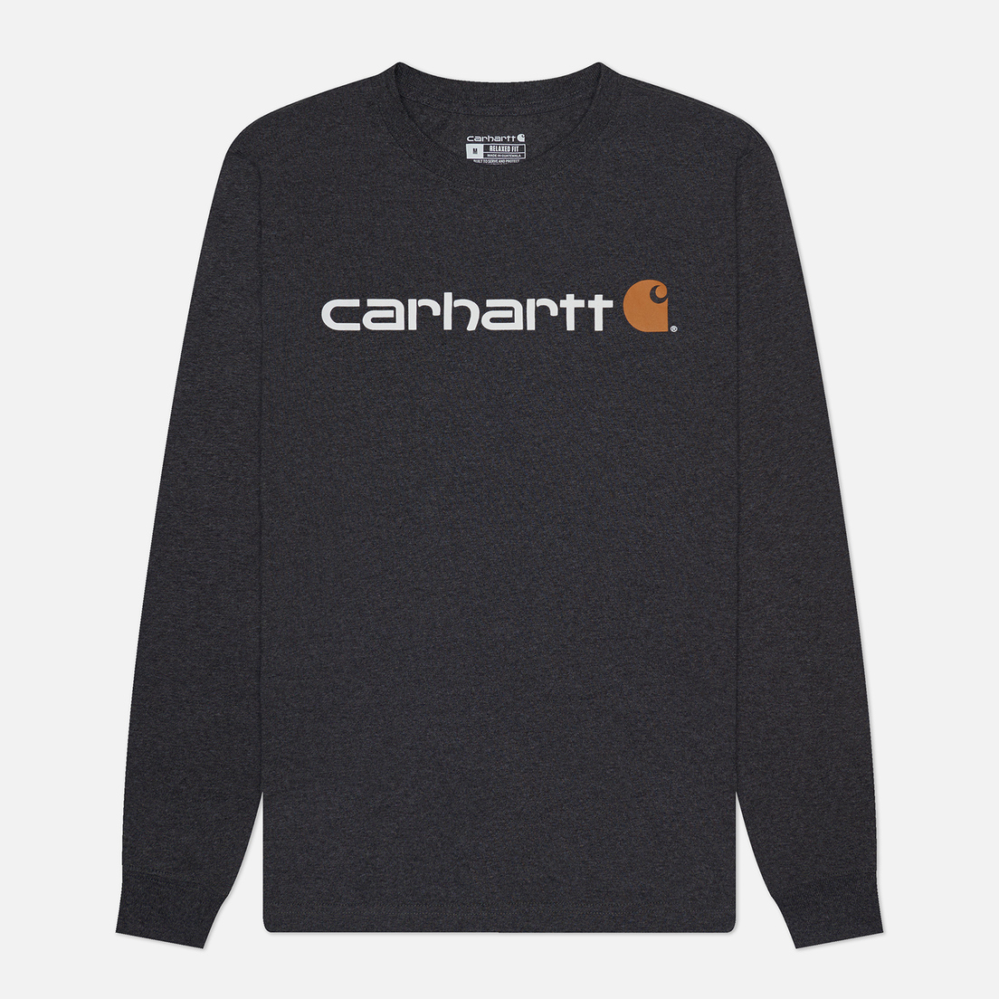 Carhartt Мужской лонгслив Relaxed Fit Heavyweight Logo Graphic