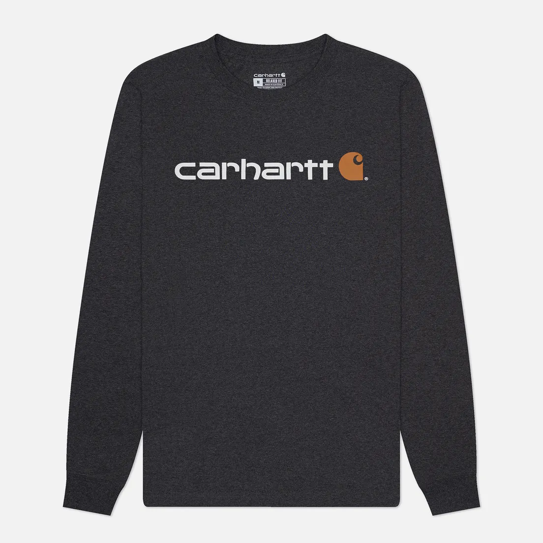 Carhartt Мужской лонгслив Relaxed Fit Heavyweight Logo Graphic