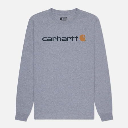 Мужской лонгслив Carhartt Relaxed Fit Heavyweight Logo Graphic, цвет серый, размер XXL