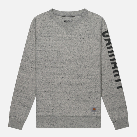 Женская толстовка Carhartt Relaxed Fit Midweight Crew Neck Block Logo Sleeve Graphic цвет серый размер L 7840₽
