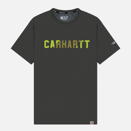 Мужская футболка Carhartt Force Relaxed Fit Midweight Block Logo Graphic, цвет серый, размер XL