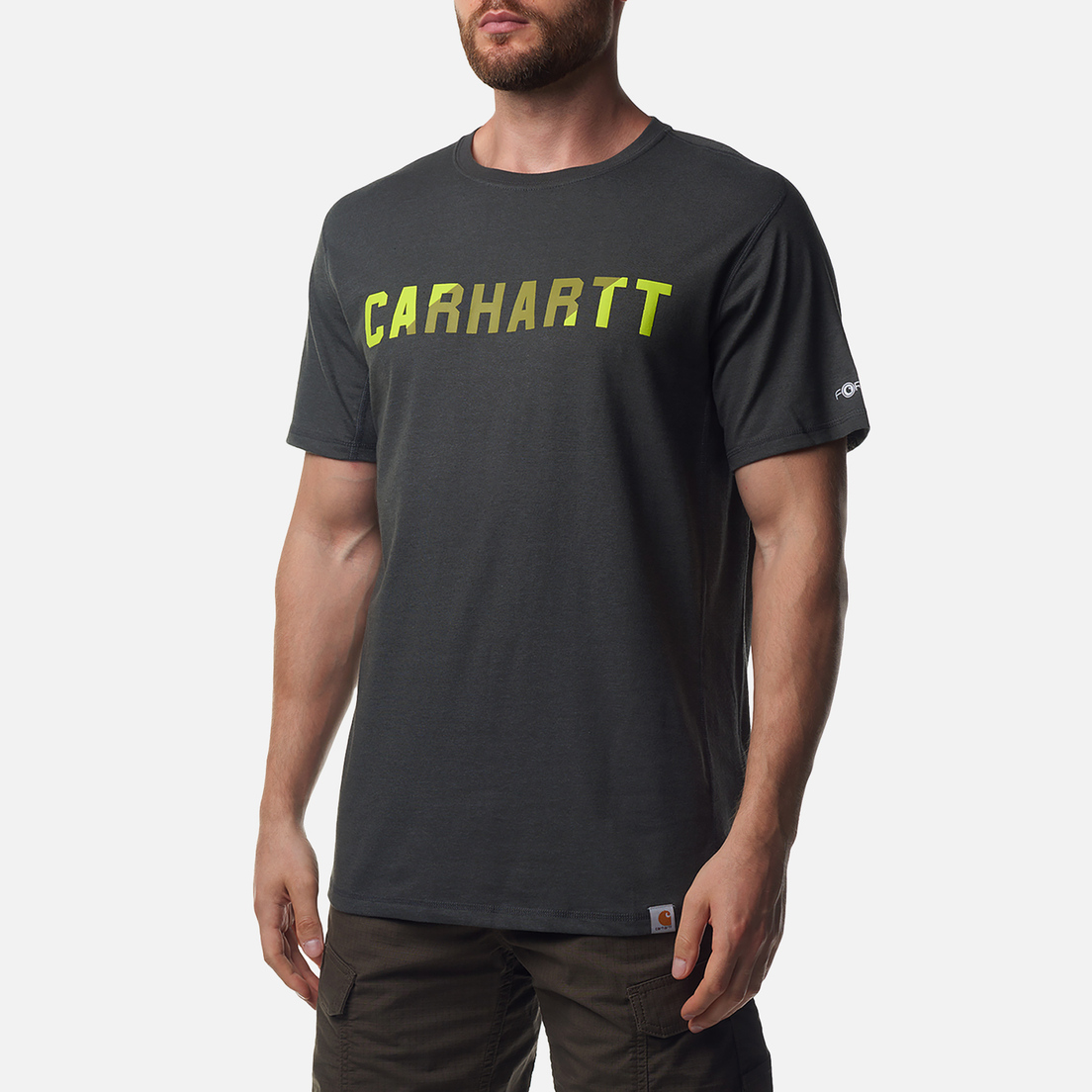 Carhartt Мужская футболка Force Relaxed Fit Midweight Block Logo Graphic