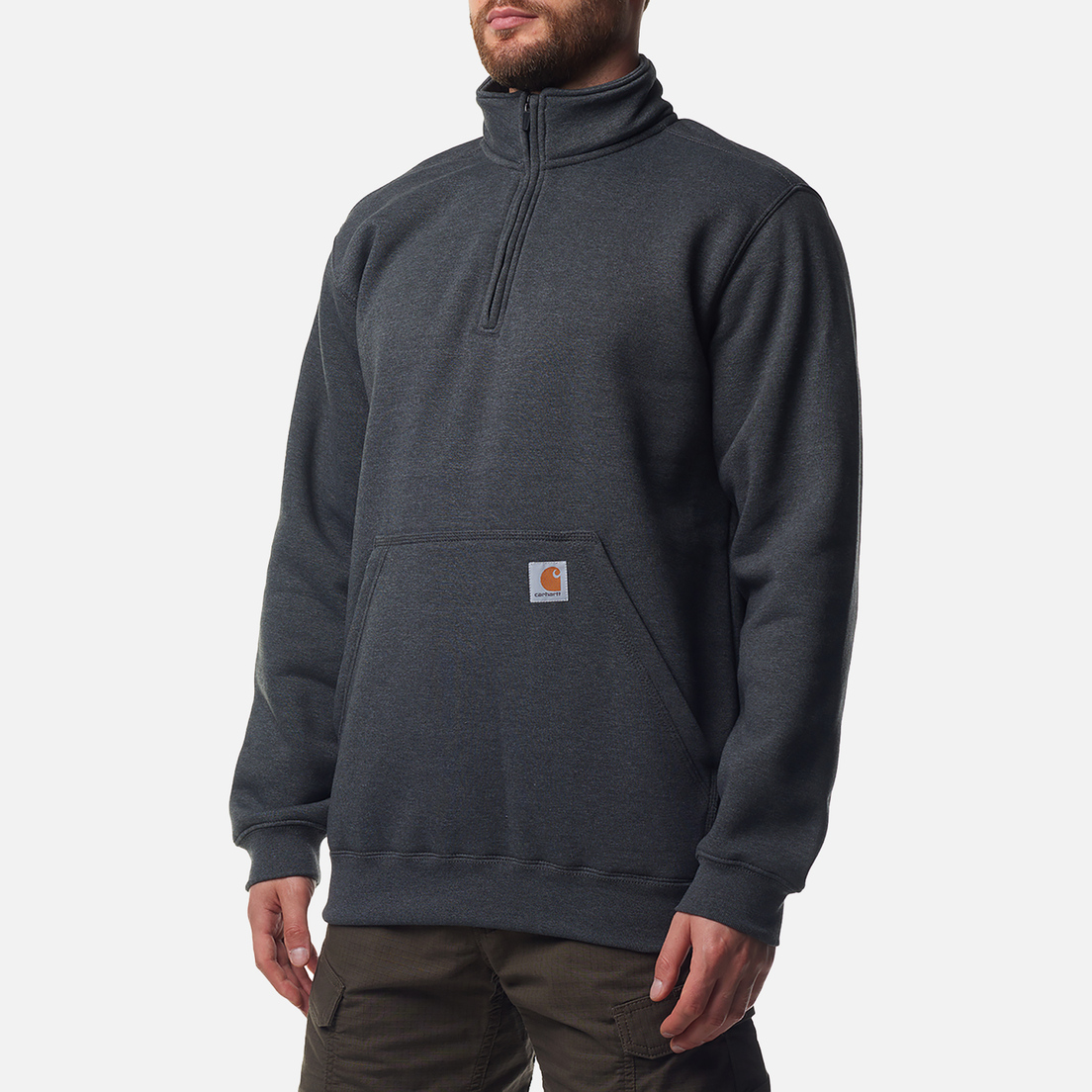 Carhartt Мужская толстовка Loose Fit Midweight Quarter-Zip Mock-Neck