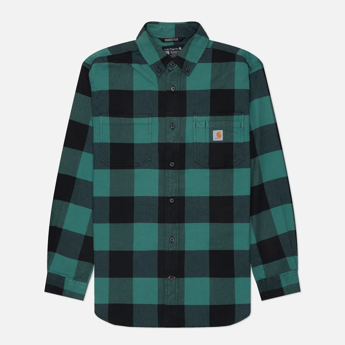 Carhartt Мужская рубашка Rugged Flex Relaxed Fit Midweight Flannel Plaid