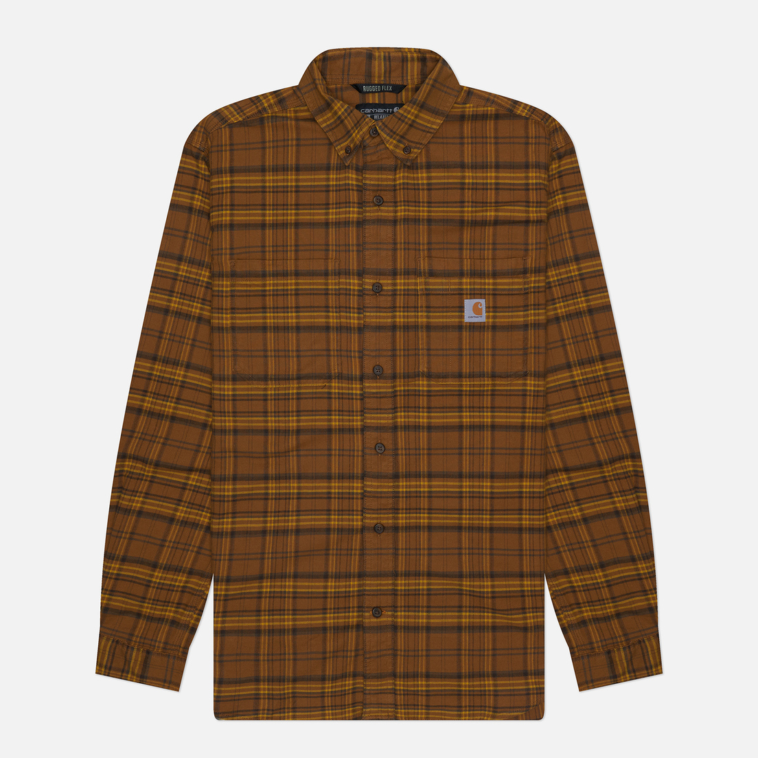 Carhartt Мужская рубашка Rugged Flex Relaxed Fit Midweight Flannel Plaid