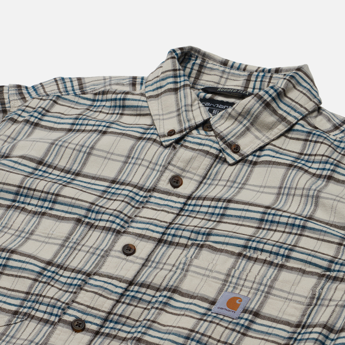 Carhartt Мужская рубашка Rugged Flex Relaxed Fit Midweight Flannel Plaid