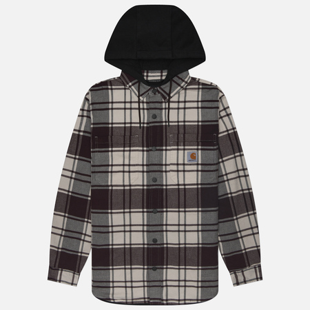 Мужская рубашка Carhartt Rugged Flex Relaxed Fit Flannel Fleece Lined Hooded, цвет белый, размер S