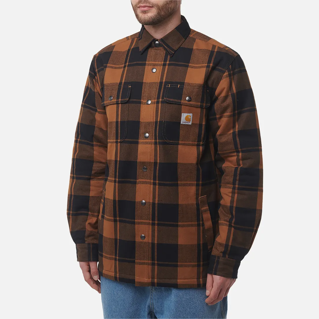 Carhartt Мужская рубашка Relaxed Fit Heavyweight Flannel Overshirt