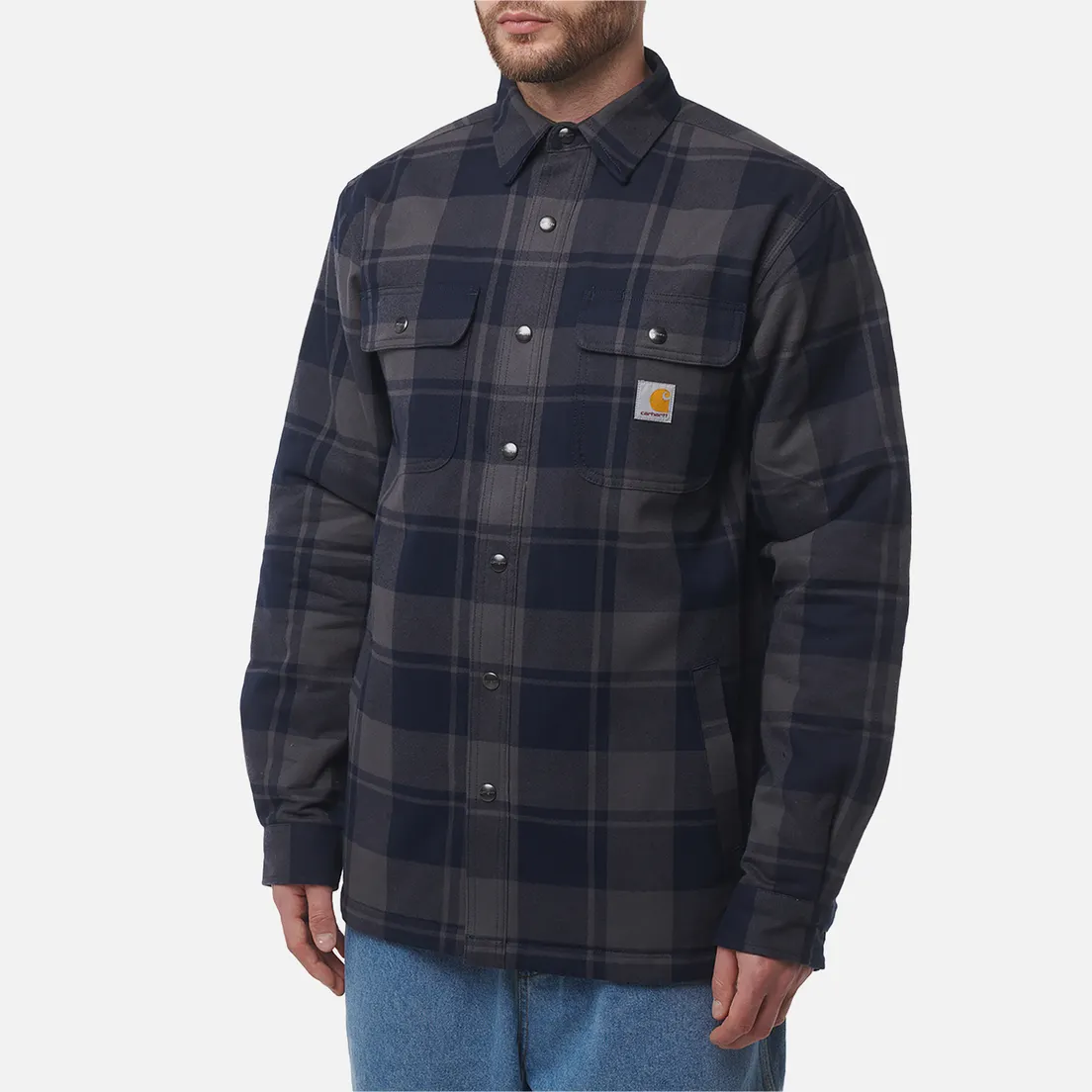 Carhartt Мужская рубашка Relaxed Fit Heavyweight Flannel Overshirt