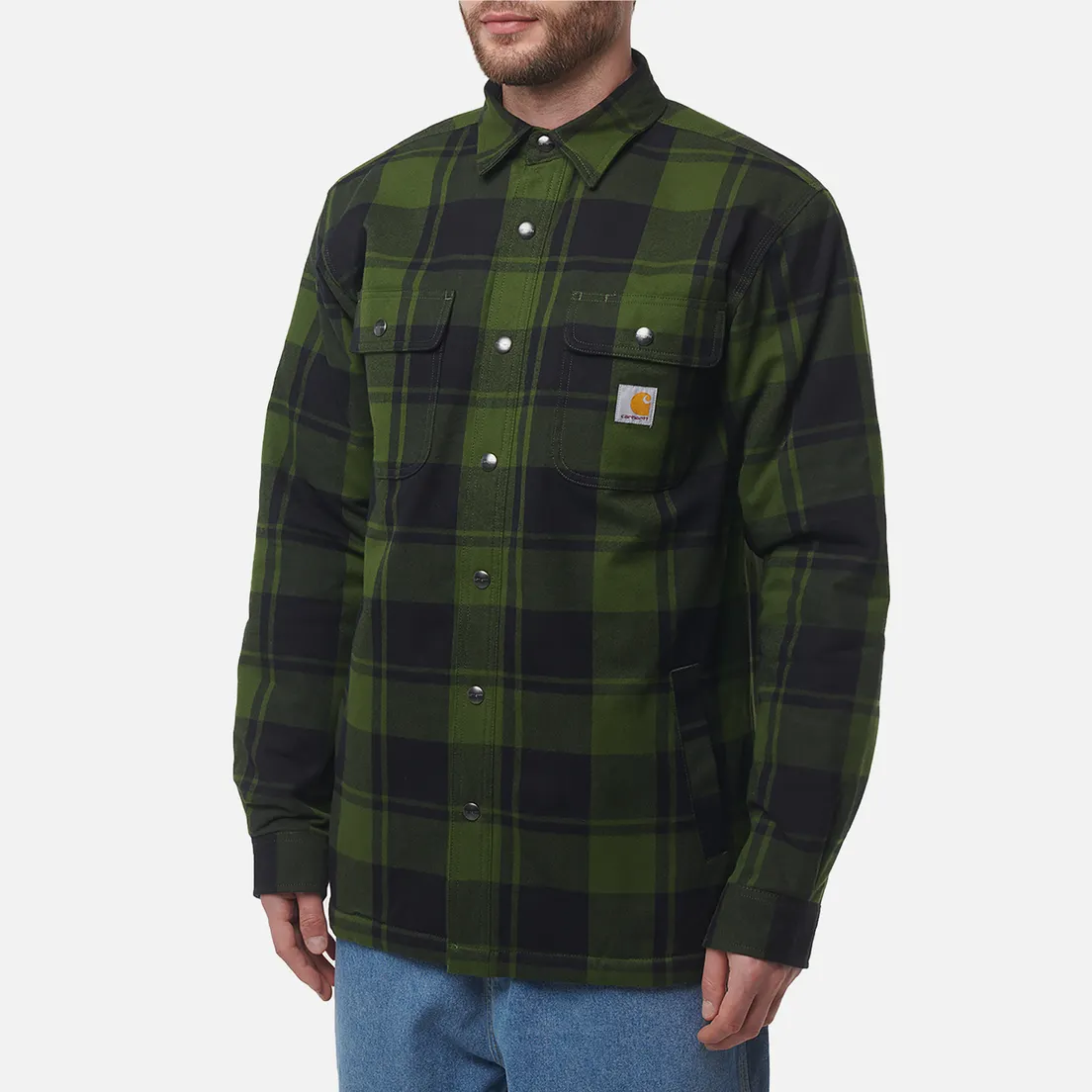 Carhartt Мужская рубашка Relaxed Fit Heavyweight Flannel Overshirt