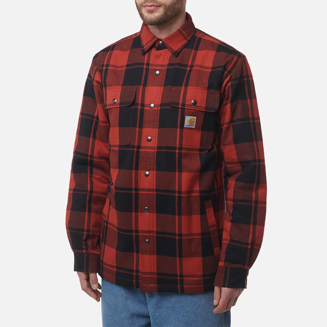 Carhartt Мужская рубашка Relaxed Fit Heavyweight Flannel Overshirt