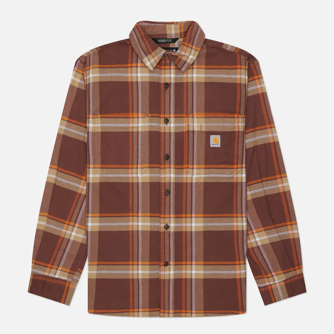 Carhartt Мужская рубашка Rugged Flex Relaxed Midweight Flannel Plaid