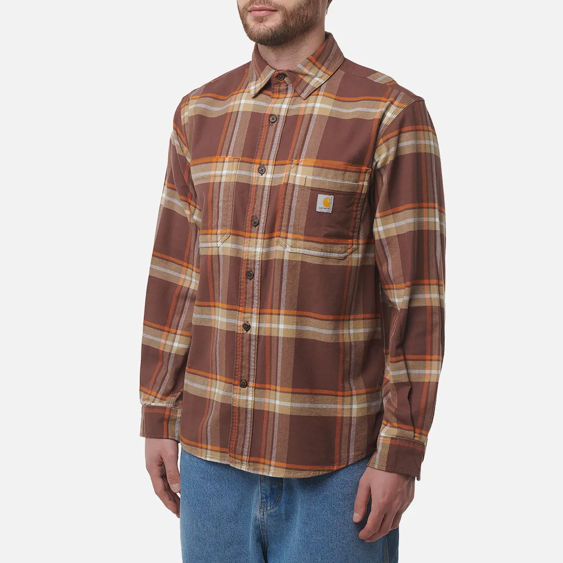 Carhartt Мужская рубашка Rugged Flex Relaxed Midweight Flannel Plaid