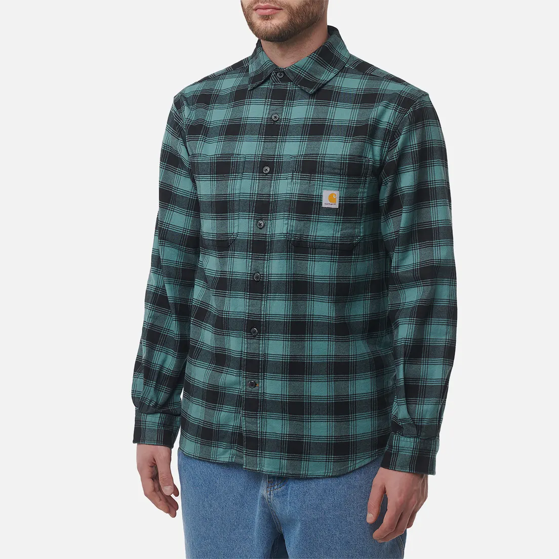Carhartt Мужская рубашка Rugged Flex Relaxed Midweight Flannel Plaid