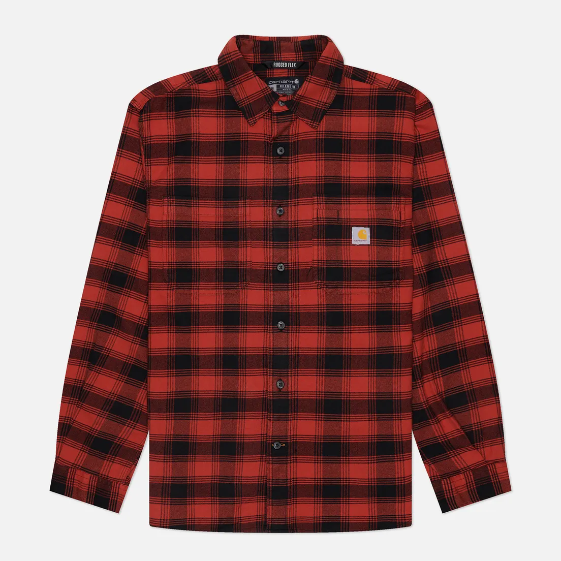Carhartt Мужская рубашка Rugged Flex Relaxed Midweight Flannel Plaid