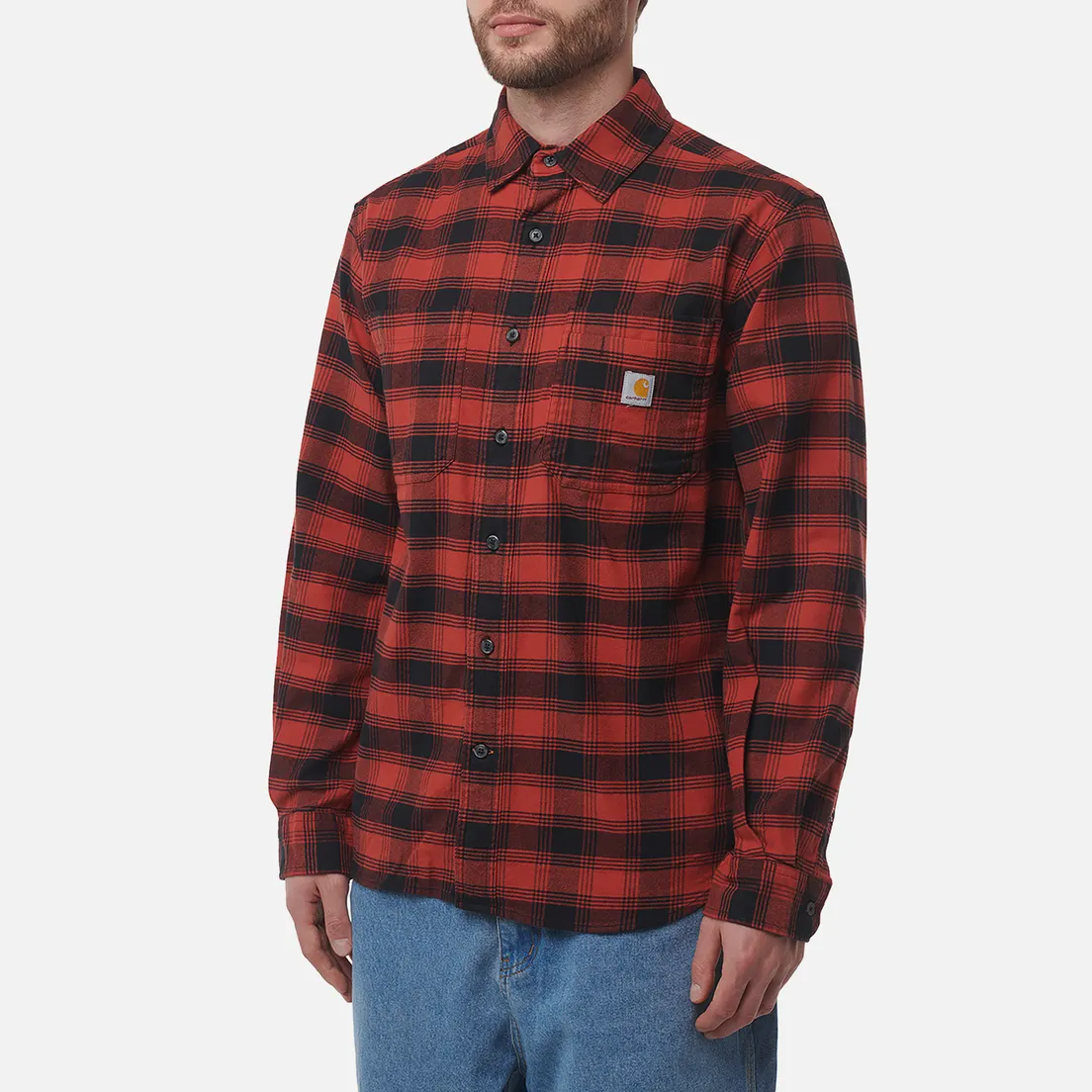 Carhartt Мужская рубашка Rugged Flex Relaxed Midweight Flannel Plaid