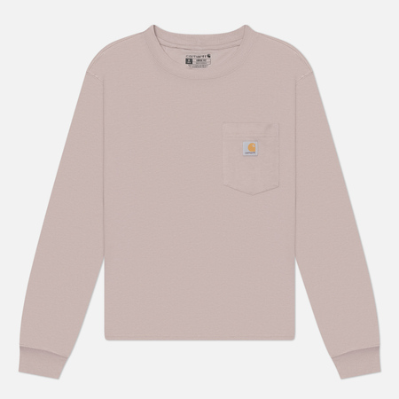  Женский лонгслив Carhartt Tencel Fiber Series Loose Fit Crew Neck Pocket, цвет бежевый, размер L
