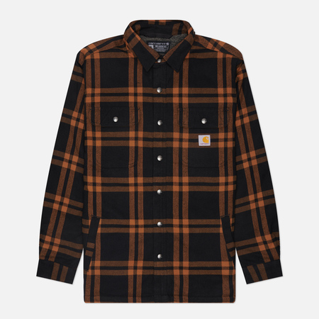  Мужская рубашка Carhartt Relaxed Fit Flannel Sherpa-Lined, цвет чёрный, размер S
