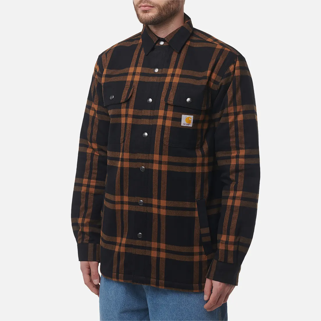 Carhartt Мужская рубашка Relaxed Fit Flannel Sherpa-Lined