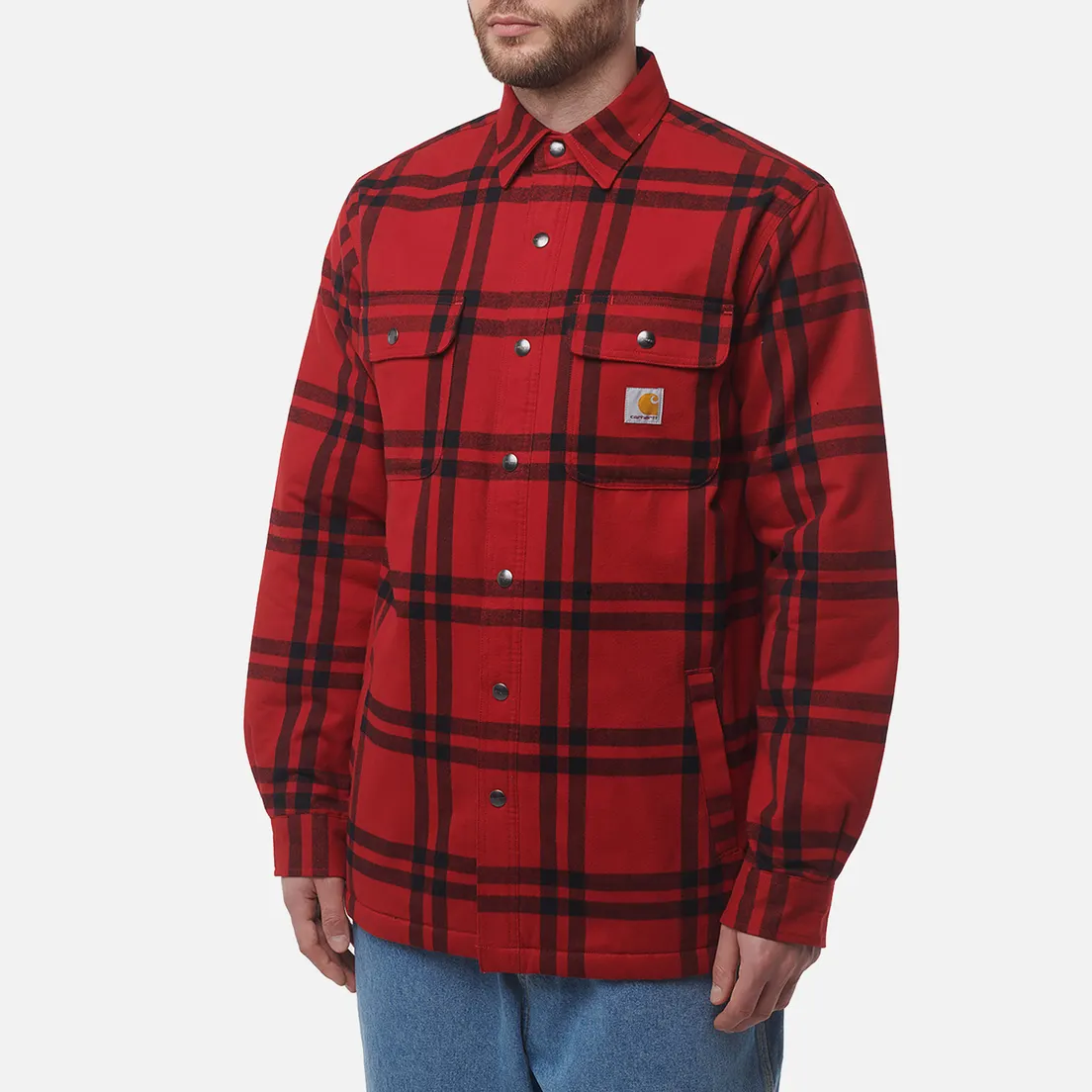 Carhartt Мужская рубашка Relaxed Fit Flannel Sherpa-Lined