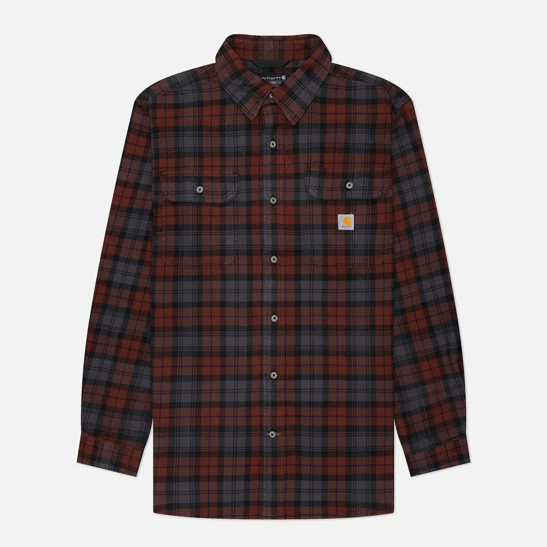 Carhartt Мужская рубашка Loose Fit Heavyweight Flannel Plaid