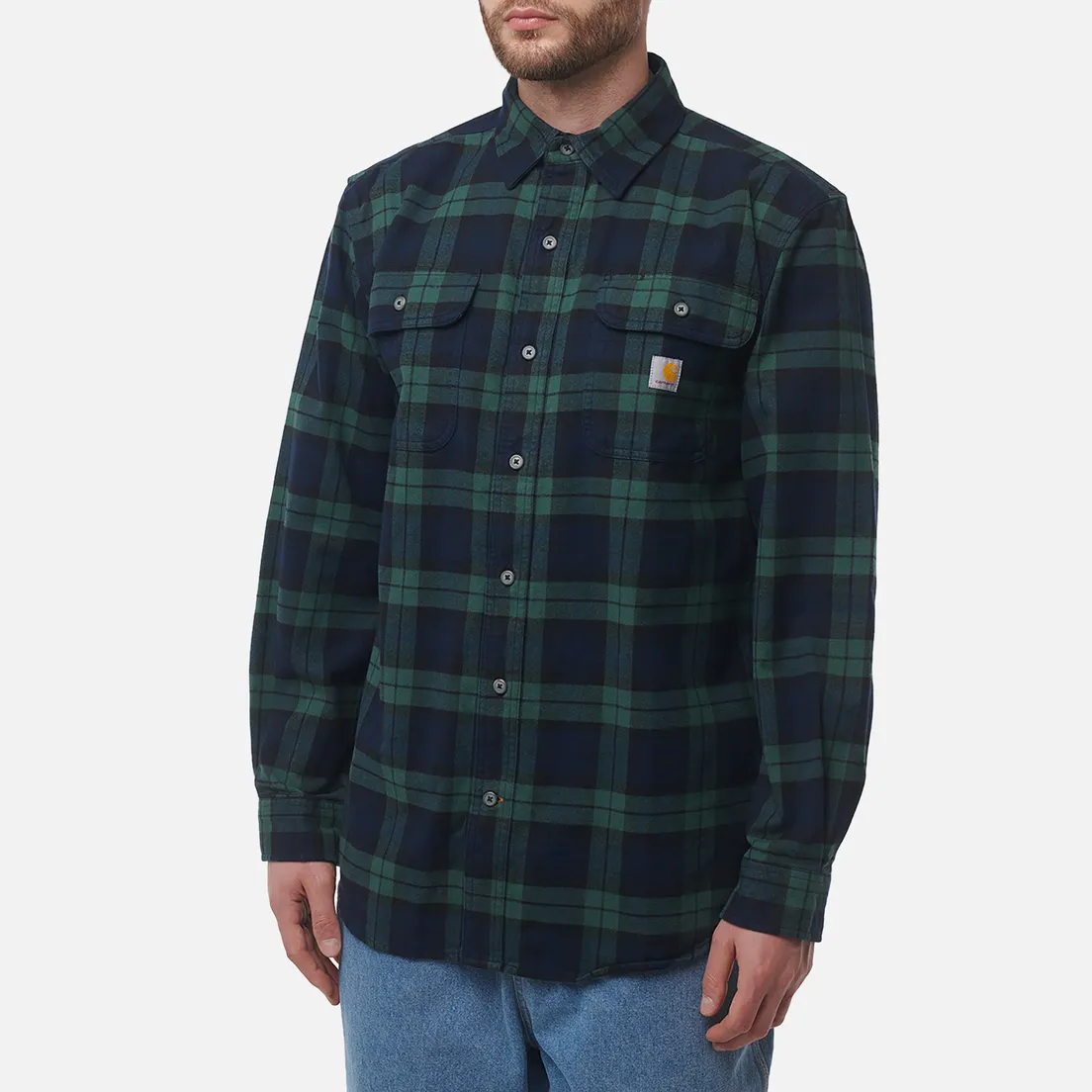 Carhartt Мужская рубашка Loose Fit Heavyweight Flannel Plaid
