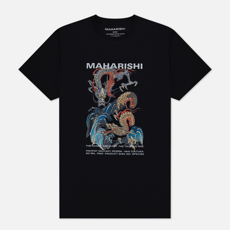 Мужская футболка maharishi Double Dragons Organic, цвет чёрный, размер XXXL