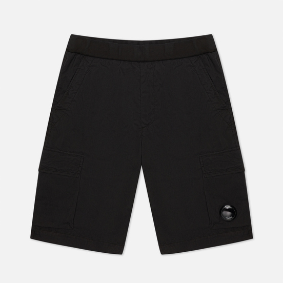 Мужские шорты C.P. Company 50 Fili Stretch Garment Dyed Lens Cargo Black