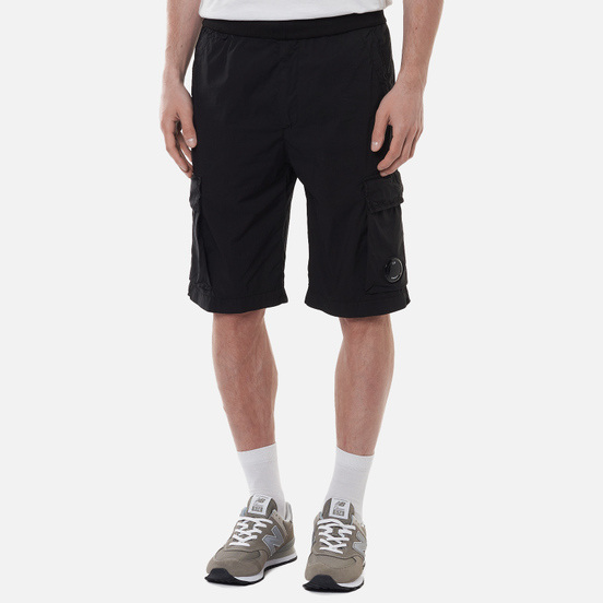 Мужские шорты C.P. Company 50 Fili Stretch Garment Dyed Lens Cargo Black