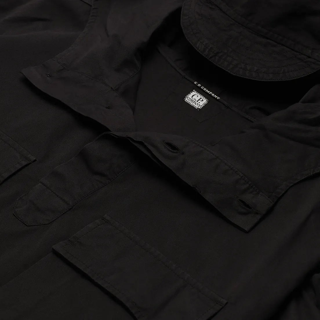C.P. Company Мужская рубашка Gabardine Garment Dyed Hooded Lens
