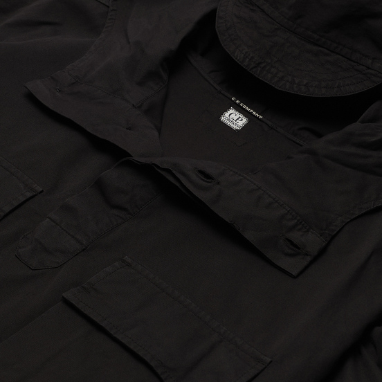 Мужская рубашка C.P. Company Gabardine Garment Dyed Hooded Lens Black